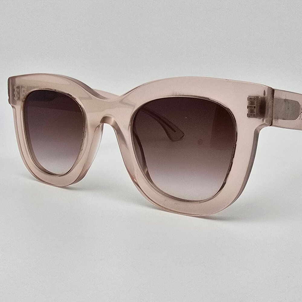 Thierry Lasry Gambly 1705 Crystal Peach Frame Brown Lens Cat Eye Sunglasses 49mm